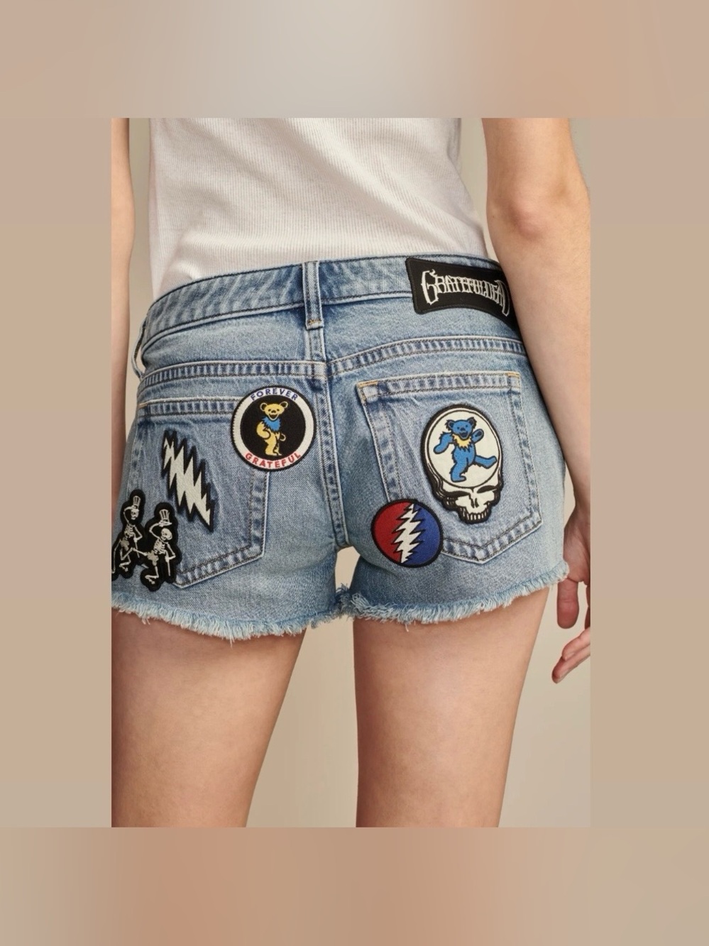 Lucky Brand Grateful Dead Low Rise Jean Shorts